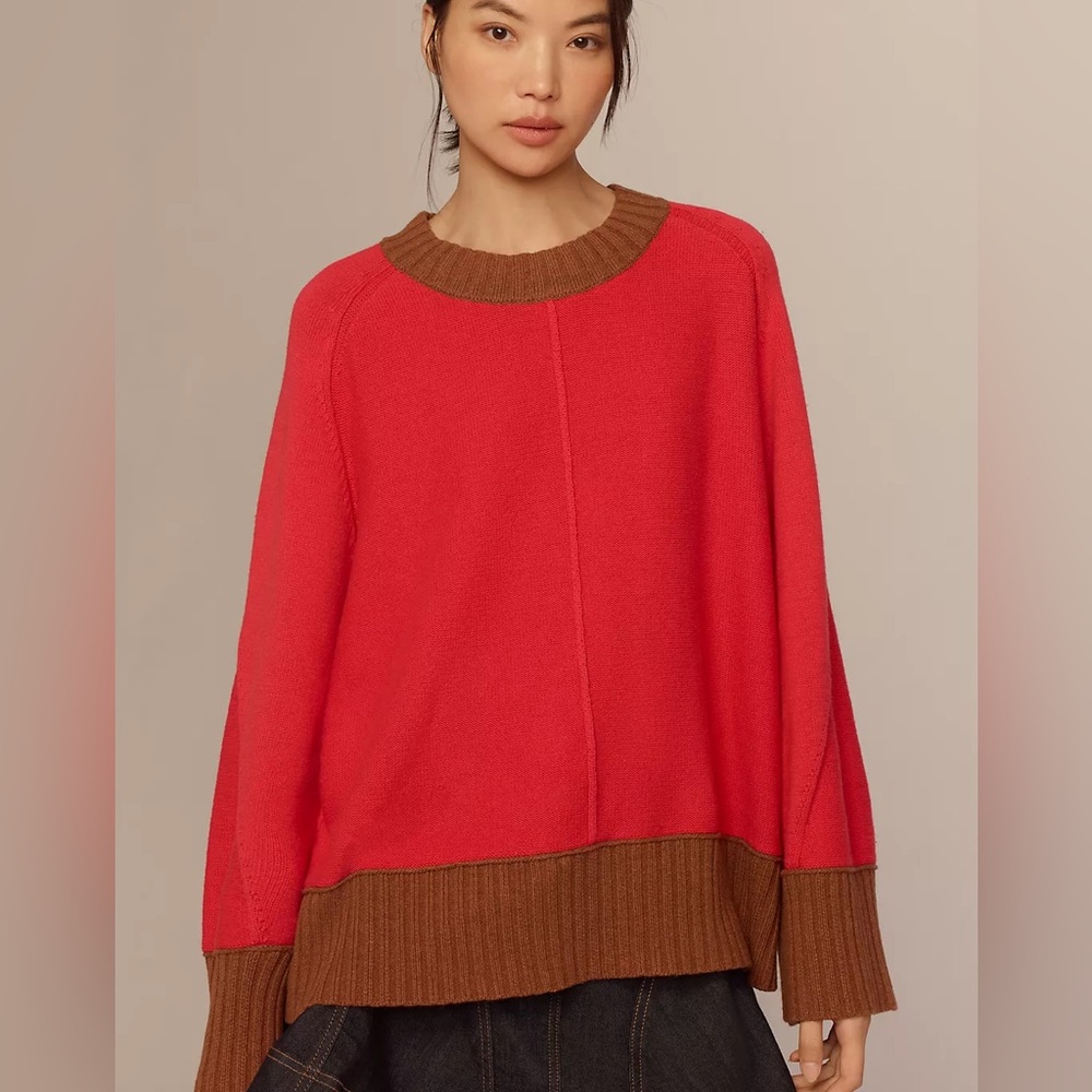 Maeve The Chandler Crew-Neck Relaxed Pullover Sweater size XXS‎